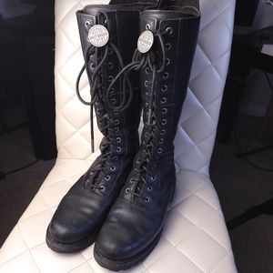 Harley-Davidson Women's Black Lace Riding Motorcycle Boots | Biker Boots